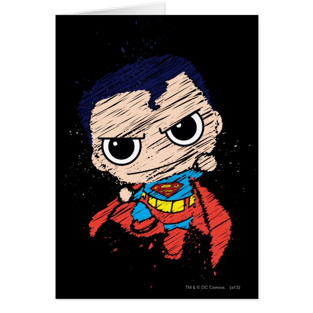 Mini Superman Sketch - Flygning Hälsningskort (Framsidan)