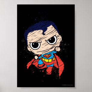Mini Superman Sketch - Flygning Poster