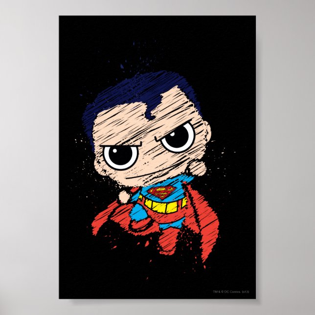 Mini Superman Sketch - Flygning Poster (Framsidan)