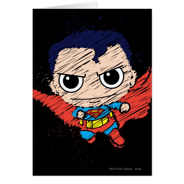 Mini Superman Sketch Hälsningskort (Framsidan)