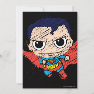 Mini Superman Sketch Inbjudningar