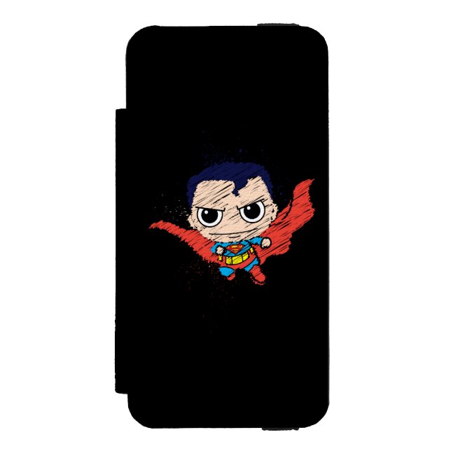 Mini Superman Sketch Incipio iPhone Wallet Skal (Folio Framsidan)