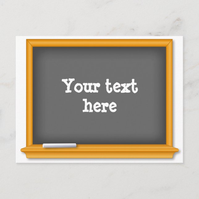 Mini svart tavla för skolstarten  vykort (Framsida)