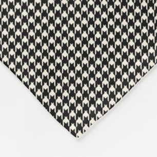 Mini- svartvitt Houndstooth mönster Fleecefilt