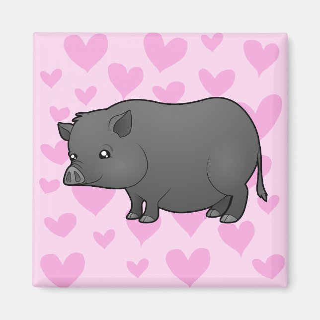 Mini Svins Kärlek Magnet (Framsidan)