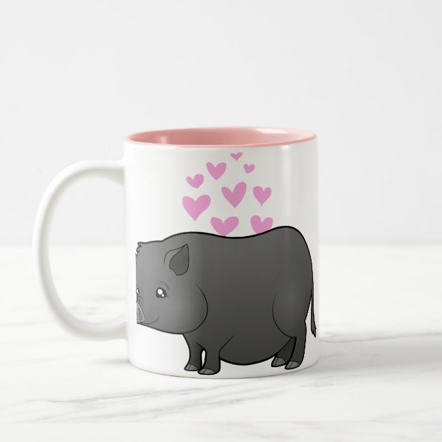 Mini Svins Kärlek Två-Tonad Mugg (Vänster)