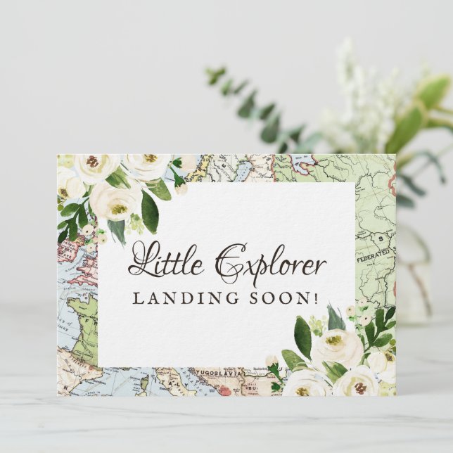 Mini-tecken för Karta-babyskor på restemat Blommig (Stående Fram)