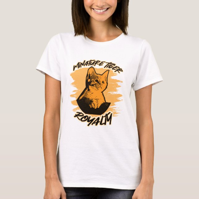 Mini Tiger Royalty Funny Kattdjur Cat Lover Humor T Shirt (Framsida)