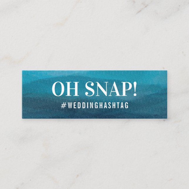 Mini-tilläggskort för Ocean Vinkarare Bröllop Hash Mini Visitkort (Framsida)