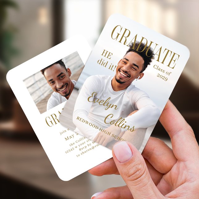 Mini Timeless Magazine Cover Photo Grad invitation Tilläggskort (Mini Timeless Magazine Cover Photo Grad invitation)
