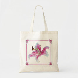 Mini Tiny Tote Stargazer Lilies med ditt namn Tygkasse