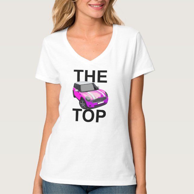 MINI TOP Roligt Witty Humor (rosa) T Shirt (Framsida)