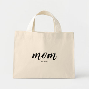 Mini Tote Bag för svart och vitt-minimalistiskt ma Tygkasse