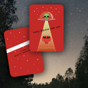 Mini UFO-utomjording kidnappning av hjärtat Barns Anteckningskort