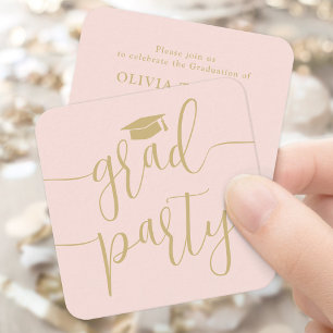 Mini-utexamensfestinladan Blush & Guld Kort