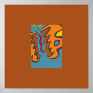Mini-utskrift för tigerfjäril 12 x 12 poster