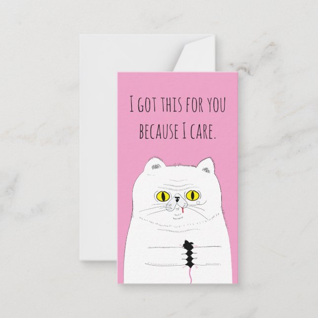 Mini Valentines dagskort med mus Anteckningskort (Framsida)