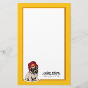 Mini- valpHipstermops tillfogar ditt namn Brevpapper