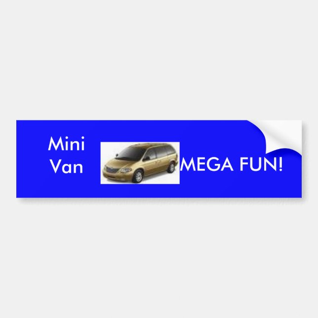 Mini Van MEGA ROLIG Bildtext på stötfångare Bildekal (Framsidan)