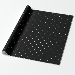 Mini- vaniljpolka dotsmönster på svart bröllop presentpapper