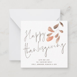 MINI Vatercolor Foliage Happy thanksgiving Card Anteckningskort