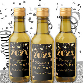Mini Vin Black & Guld Gott nytt år (10) Mini Vinetikett