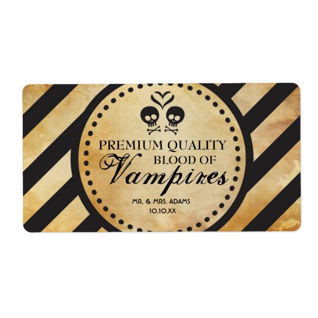 Mini Vin-etiketten Goth Wedding Favor Fraktsedel (Framsidan)