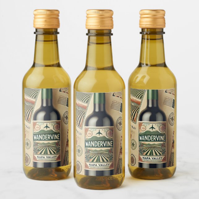 Mini Vin Flaska-etiketter (2 tum x 3 tum) Vinetikett (Flaskor)