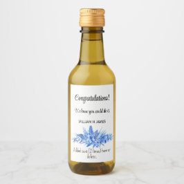 Mini Vin Flaska Grattis Cobalt Blue (10) Vinetikett