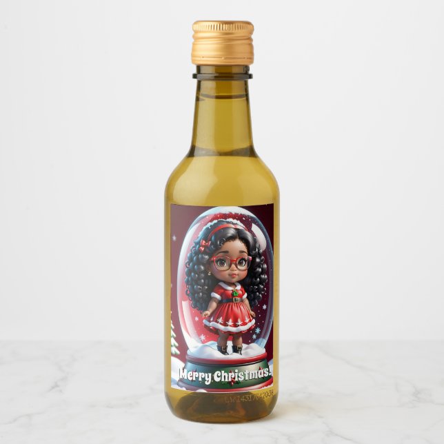 Mini Vin Flaska julmärkning Vinetikett (Framsida)