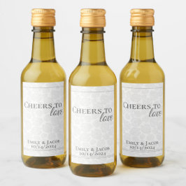 Mini vinflaskor Skål för KÄRLEK  Vinetikett