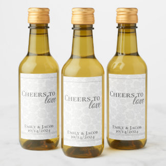 Mini vinflaskor Skål för KÄRLEK  Vinetikett