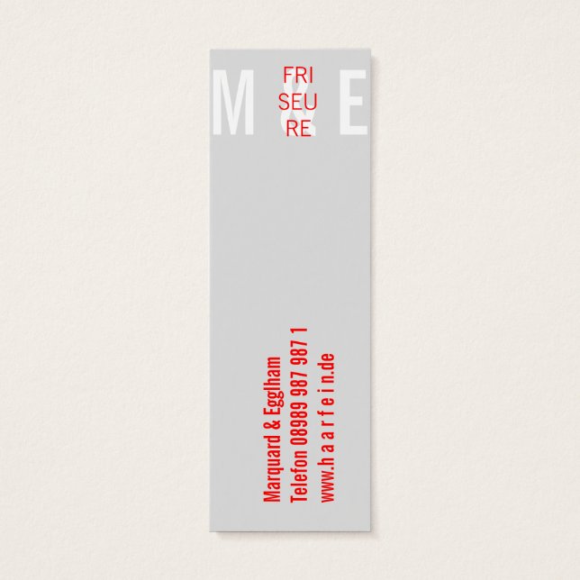 Mini Visitenkarten Friseur Litet Visitkort (Baksidan)