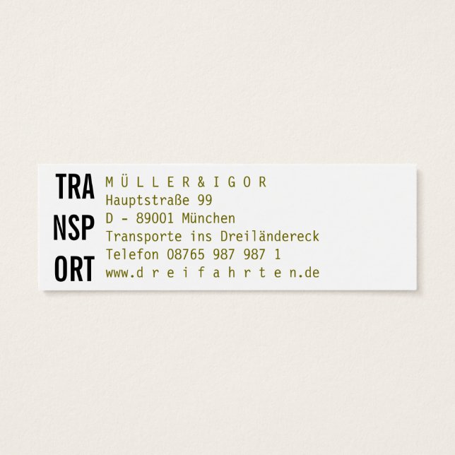 Mini Visitenkarten Litet Visitkort (Baksidan)