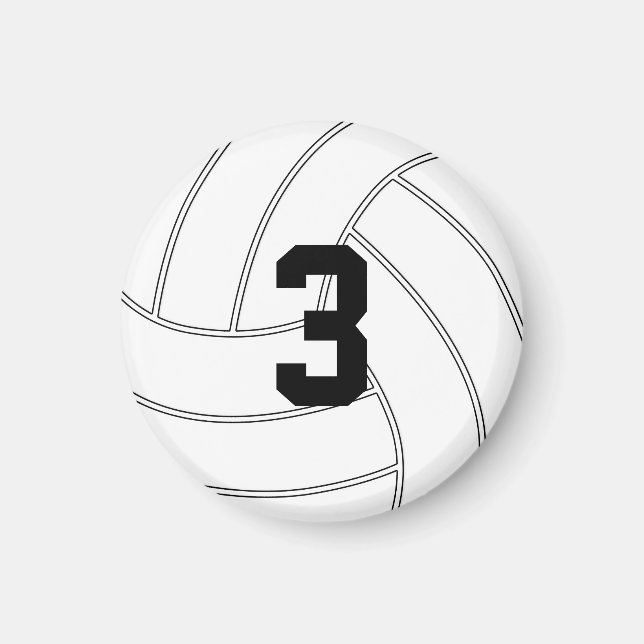 Mini Volleyball-Anpassningsbar nummer/Brev Round M Magnet (Framsidan)
