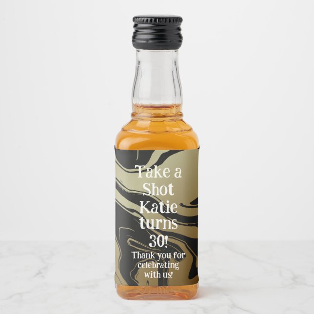 Mini Whiskey Botlle-etikett, Liquor-etikett - föde Spritflaskor Etikett (Framsida)