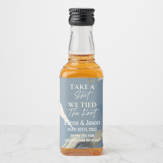 Mini Whiskeyflaska Etikett - Spritetikett - Bröllo (Framsida)