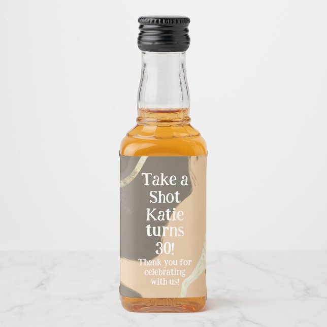 Mini Whiskeyflaska Etikett, Spritetikett - Födelse Spritflaskor Etikett (Framsida)