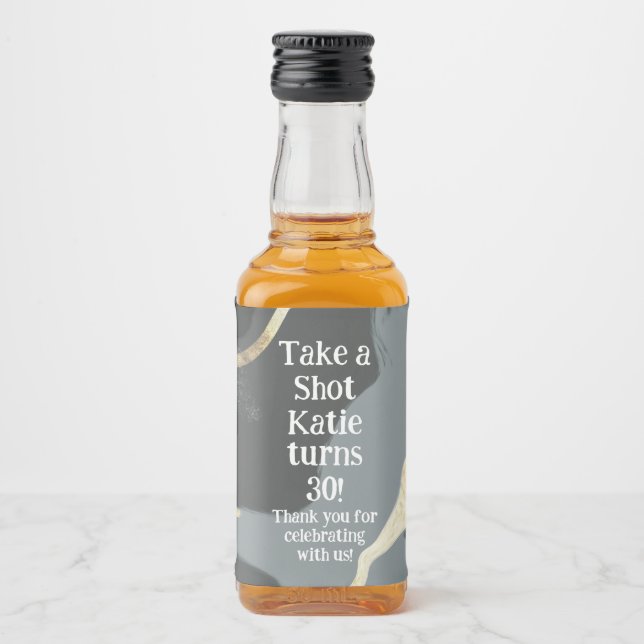 Mini Whiskeyflaska Etikett, Spritetikett - Födelse Spritflaskor Etikett (Framsida)