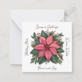 Mini White Poinsettia jul Anteckningskort
