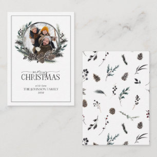 Mini Winter Family Photo Wandan God jul Anteckningskort