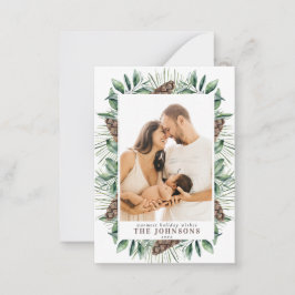 Mini Winter Gräs Cone Berry Photo jul-skript Anteckningskort