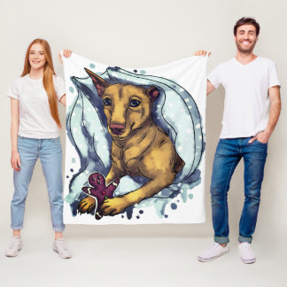 Miniatur Pinscher och gingerbröd Fleecefilt