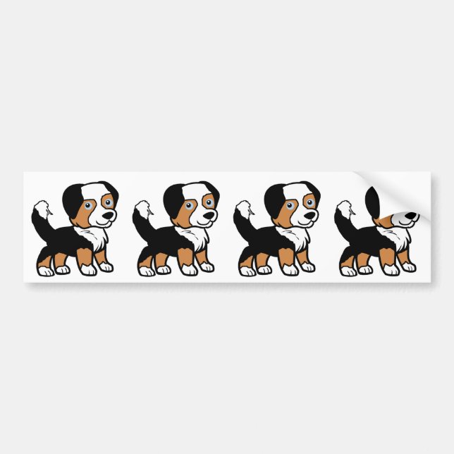 Miniature American Shepherd Black Tri med Svan Bildekal (Framsidan)