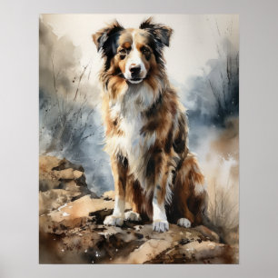 Miniature American Shepherd Hund Art Print Poster