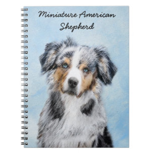 Miniature American Shepherd Painting - Hund Art Anteckningsbok