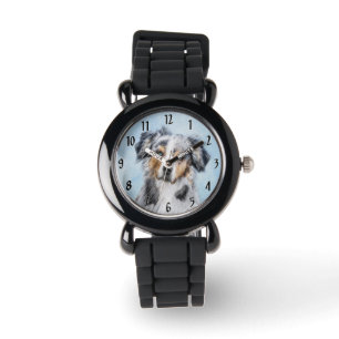 Miniature American Shepherd Painting - Hund Art Armbandsur