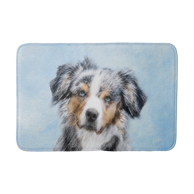 Miniature American Shepherd Painting - Hund Art Badrumsmatta (Framsidan)