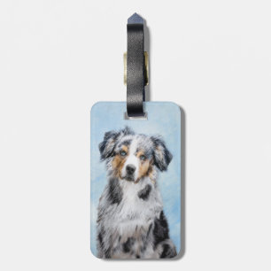 Miniature American Shepherd Painting - Hund Art Bagagebricka