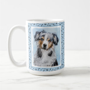 Miniature American Shepherd Painting - Hund Art Kaffemugg